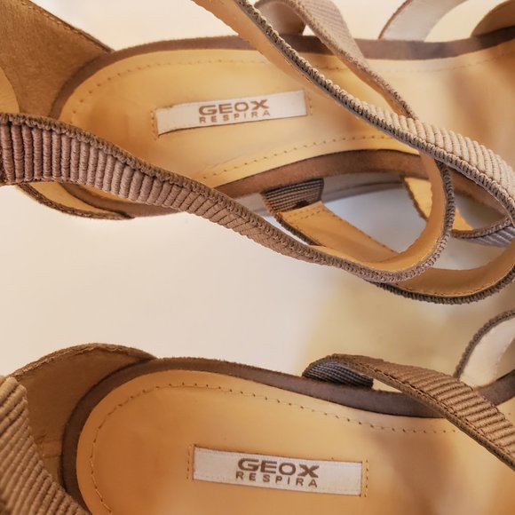 Geox Respira platform wedge sandal tan 37 - Picture 6 of 7